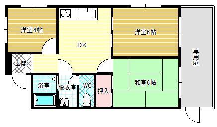 丸正ハイツ(3LDK/1階)の間取り写真