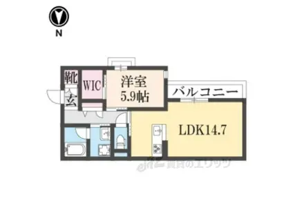 シャーメゾン宣光門(1LDK/3階)の間取り写真