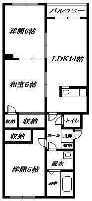 フロンティア東光(3LDK/4階)の間取り写真