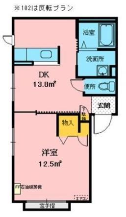 シャーメゾン西青山(1DK/1階)の間取り写真