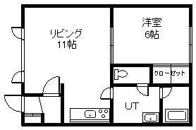 マイルーム神居(1LDK/2階)の間取り写真