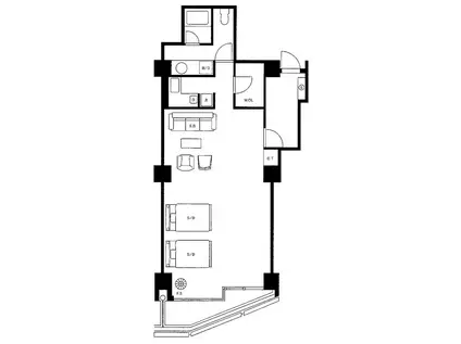 ザ・レジデンシャルスイート・福岡(ワンルーム/4階)の間取り写真