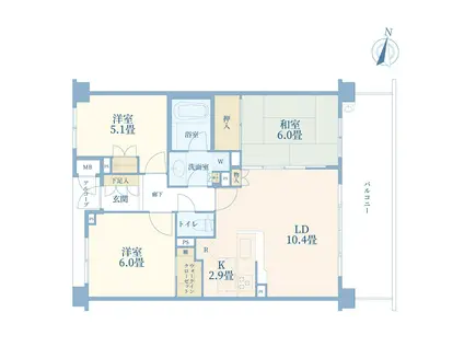 リーデンススクエア石神井台(3LDK/3階)の間取り写真