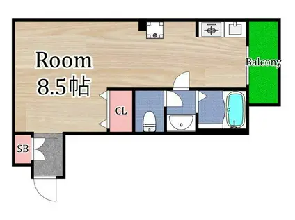 アリタセントラル京橋(ワンルーム/2階)の間取り写真