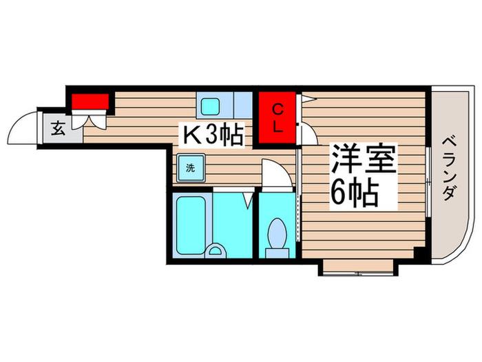 セイシェル(1K/3階)の間取り写真