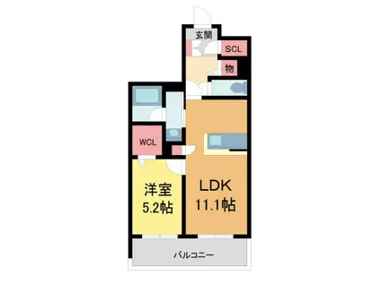 SOLEDINO 川西池田 SUITE(1LDK/2階)の間取り写真