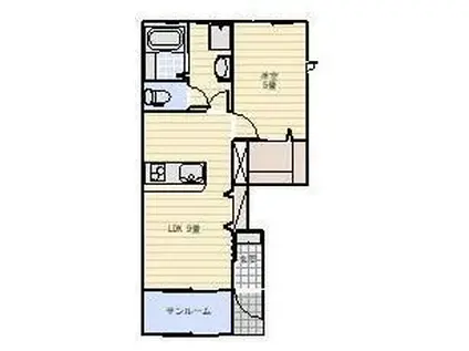 LOTUS篠原(1LDK/1階)の間取り写真