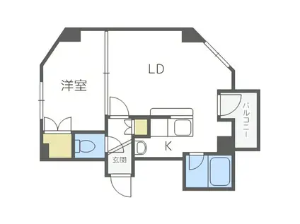 ワイズシティビル(1LDK/4階)の間取り写真