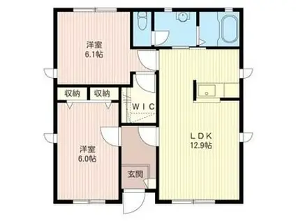 スタシオン・セルヴィス C(2LDK/1階)の間取り写真