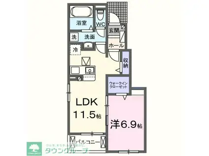 ネオブライツII(1LDK/1階)の間取り写真