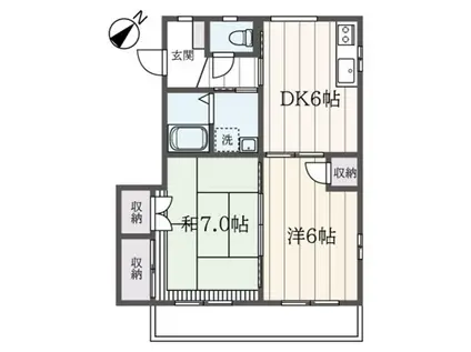 EAGLES NEST(2DK/3階)の間取り写真