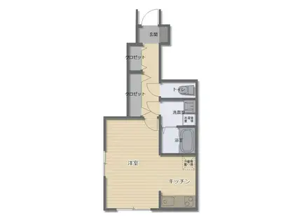 ライフステージII番館(1K/1階)の間取り写真