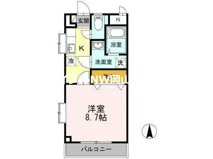 ラ・アージュ(1K/3階)の間取り写真