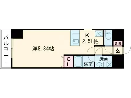 エンゼルプラザイーストI(ワンルーム/6階)の間取り写真