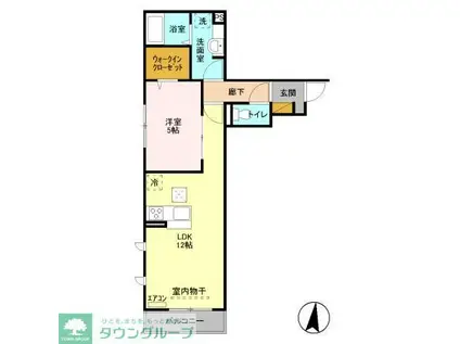 ベルエキップ(1LDK/1階)の間取り写真