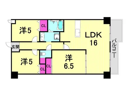 レフィナード(3LDK/2階)の間取り写真