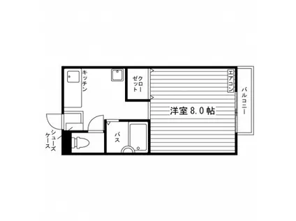 サンライフ弥生(1K/1階)の間取り写真