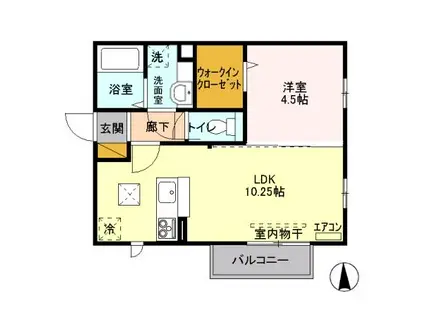 蔵漆倶北館(1LDK/1階)の間取り写真