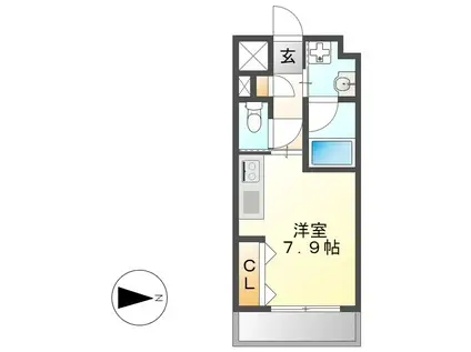 エスポアール泉(ワンルーム/4階)の間取り写真