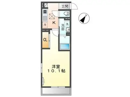 JR内房線 長浦駅(千葉) 徒歩5分 3階建 築1年(1K/1階)の間取り写真