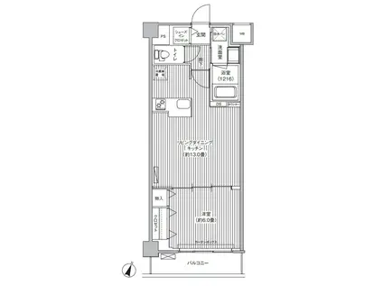 目黒テラス(1LDK/2階)の間取り写真