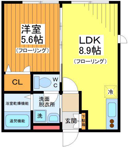 DREAM HEIM 三軒茶屋(1LDK/1階)の間取り写真
