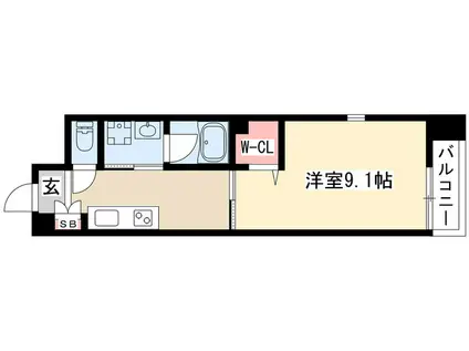 GRANDVRIOFUKIAGE(1K/5階)の間取り写真