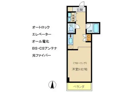 ラ・ウェゾン西明石(1K/4階)の間取り写真