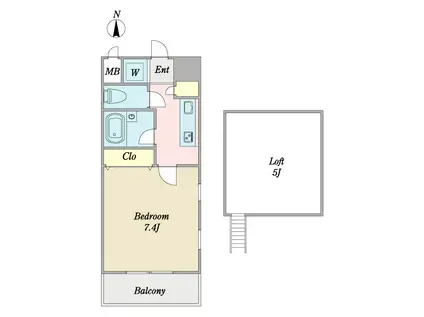 プロシード太閤通(1K/7階)の間取り写真