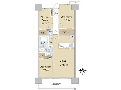 シティタワー葵(2SLDK/2階)の間取り写真