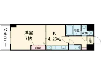 エンゼルプラザイーストII(1DK/2階)の間取り写真