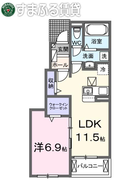 エスポアール吉祥(1LDK/1階)の間取り写真