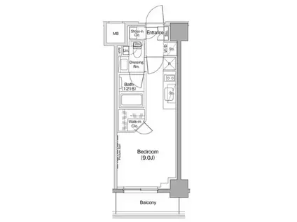 ザ・パークハビオ西大井(ワンルーム/3階)の間取り写真