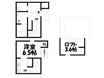 ハーモニーテラス伏見稲荷(ワンルーム/1階)の間取り写真