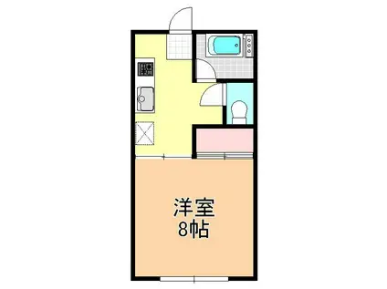 コーポさつき(1K/2階)の間取り写真