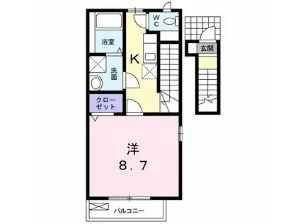 アクティブシックス(1K/2階)の間取り写真