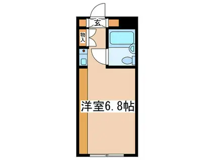 ドミール玉川学園(ワンルーム/2階)の間取り写真