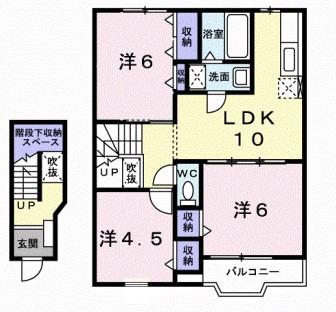 ファミールFUJIB(3LDK/2階)の間取り写真
