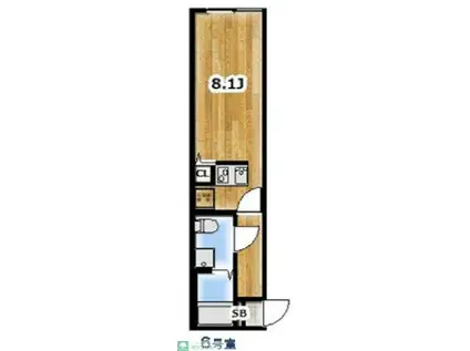 AMBITION霞ヶ関(ワンルーム/2階)の間取り写真