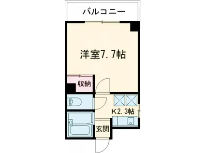 サンフル中園(1K/6階)の間取り写真