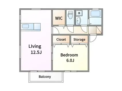 ウィルモア今泉C(1LDK/2階)の間取り写真