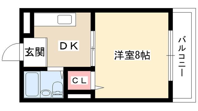 21ビル(1DK/1階)の間取り写真