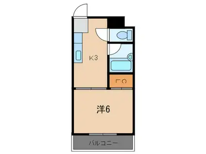 バンドーム大津和(1K/4階)の間取り写真