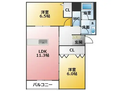 中村ベース(2LDK/1階)の間取り写真
