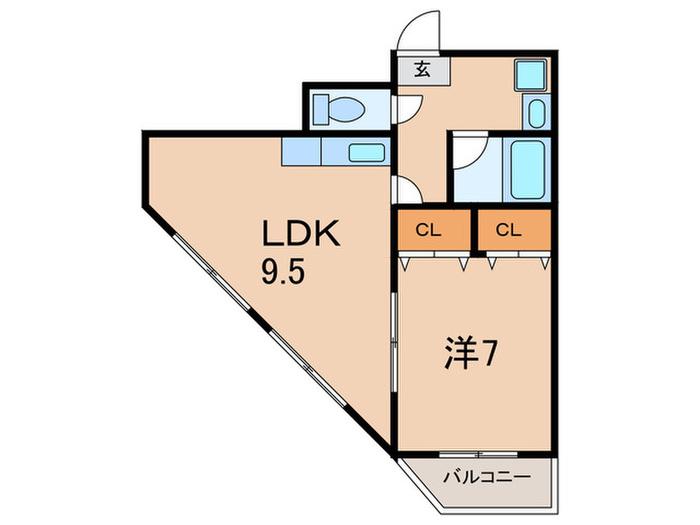エビスマンション(1LDK/3階)の間取り写真