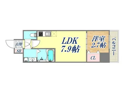 LIVIAZ KOBE LAMER(1LDK/8階)の間取り写真