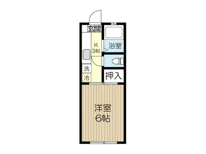 美徳十三番館(1K/1階)の間取り写真