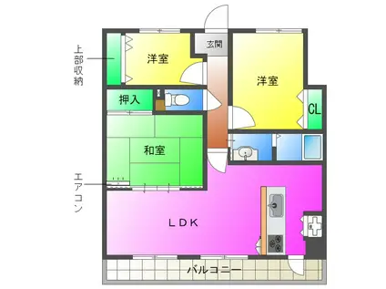 プレステージ明石大久保IV 貸マンション(3LDK/5階)の間取り写真
