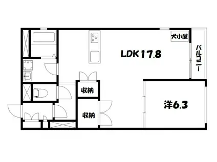 ヴィラスタジオーネ御所南(1LDK/5階)の間取り写真