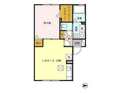 ウィルモアM&M(1LDK/1階)の間取り写真